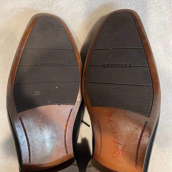 Florsheim Mens Oxford Dress Shoes Black Leather FlexSole Embossed Lace Up 11.5D main image 5